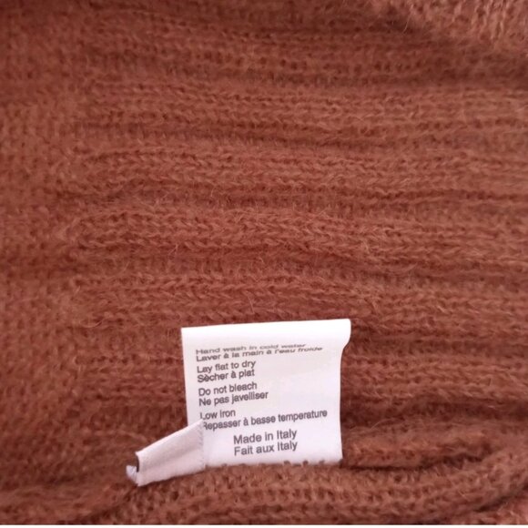 NWOT Women's Vintage Mohair Knit Sweater Burnt Orange Embroidered Italy Sz S - Picture 7 of 7